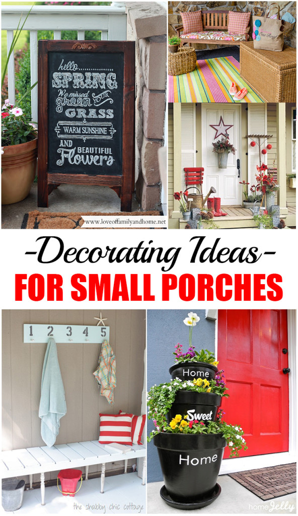 Small porch, decorating small porches, DIY home improvement, DIY porch decor, popular pin, curb appeal. DIY curb appeal projects.