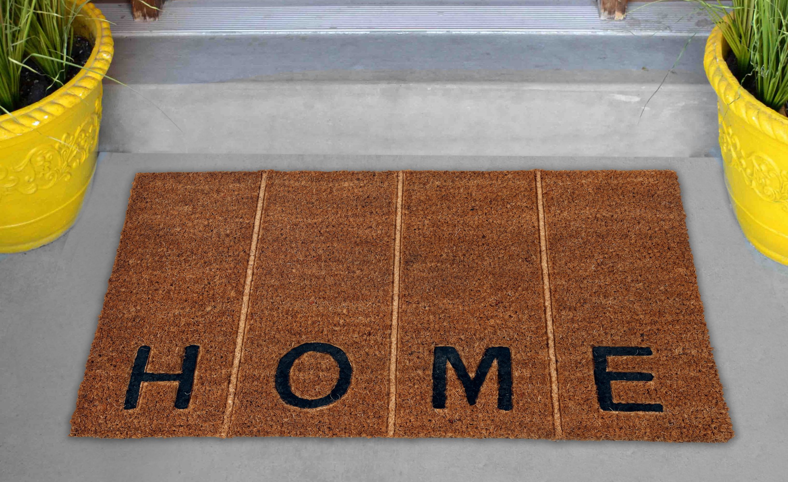 A painted door mat that says HOME. If you want a way to beautify your home simply painting something unique on a doormat makes a great first impression