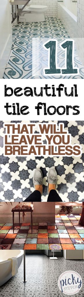 11 Beautiful Tile Floors That Will Leave You Breathless | Tile Flooring, Tile Flooring Ideas, Tile Flooring Design Ideas, Tile Design Ideas, Bathroom Updates, How to Update Your Bathroom, Pretty Tile Patterns, DIY Tile Patterns, Popular Pin 