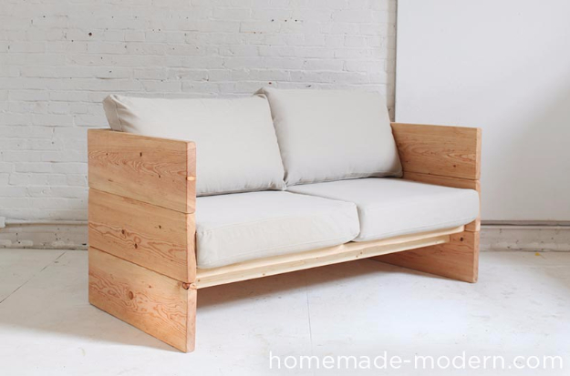 Feel The Love: 10 DIY Loveseats and Sofas | DIY Sofa Projects, How to Make Your Own Sofa, Pallet Sofa Project, DIY Projects, Easy DIY Furniture Projects, How to Make Your Own Love Seat, DIY Home. 