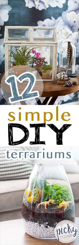 12 Simple DIY Terrariums| DIY Terrarium Projects, How to Make Your Own Terrarium, Indoor Gardening, Terrarium Designs, Unique Terrarium Designs, DIY Home, DIY Home Decor, Container Gardening, Popular Pin