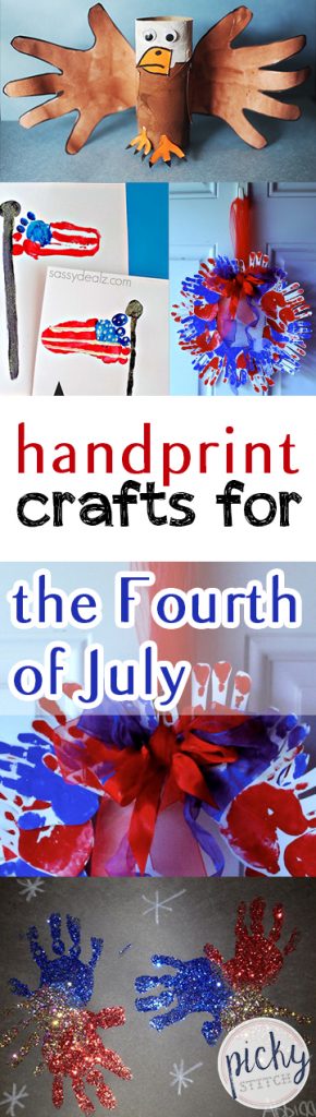 Handprint Crafts for the Fourth of July| Fourth of July Crafts, Fourth of July Craft Projects, Kids Crafts, Crafts for Kids, Holiday Crafts for Kids, Fun Crafts for Kids, Kid Stuff, Popular Pin