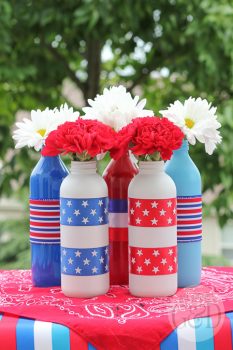 Set Your Table Ablaze! 10 DIY 4th of July Centerpieces| Fourth of July Party Centerpieces, Centerpieces for the 4th, Holiday Centerpieces, DIY Holiday Centerpieces, Holiday Tablescape, Fourth of July Tablescape Ideas, Popular Pin