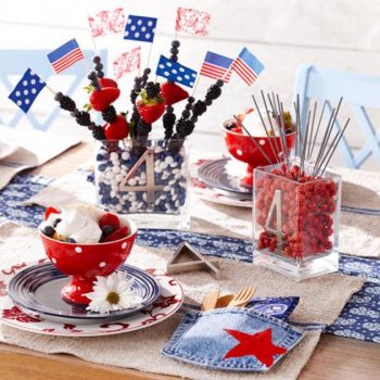 Set Your Table Ablaze! 10 DIY 4th of July Centerpieces| Fourth of July Party Centerpieces, Centerpieces for the 4th, Holiday Centerpieces, DIY Holiday Centerpieces, Holiday Tablescape, Fourth of July Tablescape Ideas, Popular Pin