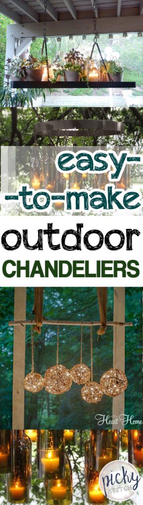 Easy-to-Make Outdoor Chandeliers| DIY Outdoor Chandelier, Outdoor Chandelier, DIY Outdoor Projects, Outdoor Projects, Outdoor Chandelier Projects, Easy to Make Outdoor Lighting Projects, Popular Pin 