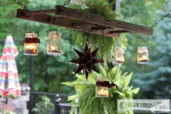 Easy-to-Make Outdoor Chandeliers| DIY Outdoor Chandelier, Outdoor Chandelier, DIY Outdoor Projects, Outdoor Projects, Outdoor Chandelier Projects, Easy to Make Outdoor Lighting Projects, Popular Pin 