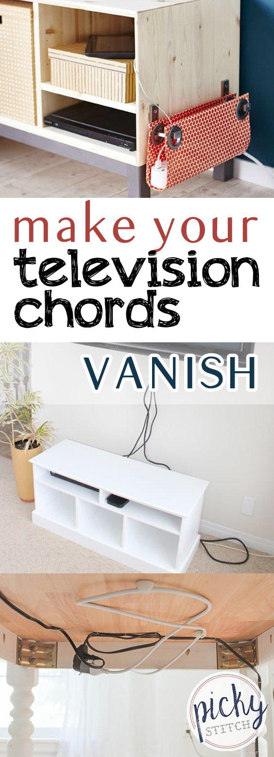 Make Your Television Chords VANISH • Picky Stitch