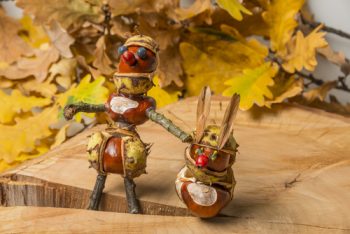 Twig crafts- action figures made from twigs and acorns