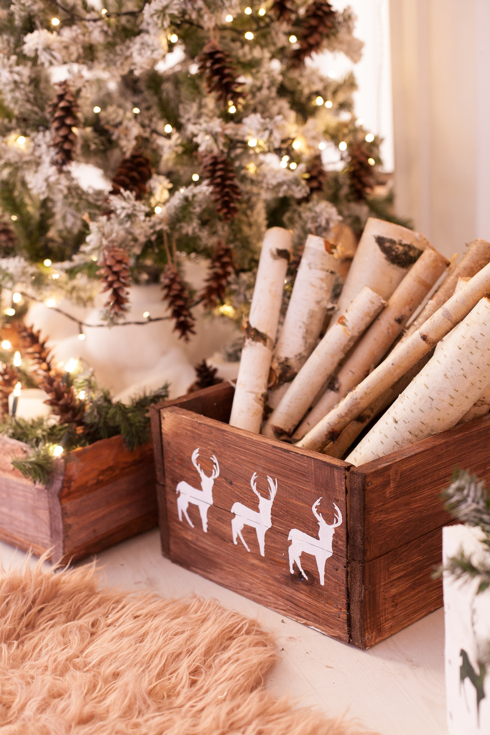 Download Rustic Birch Wood Christmas Decor Crafts Picky Stitch PSD Mockup Templates