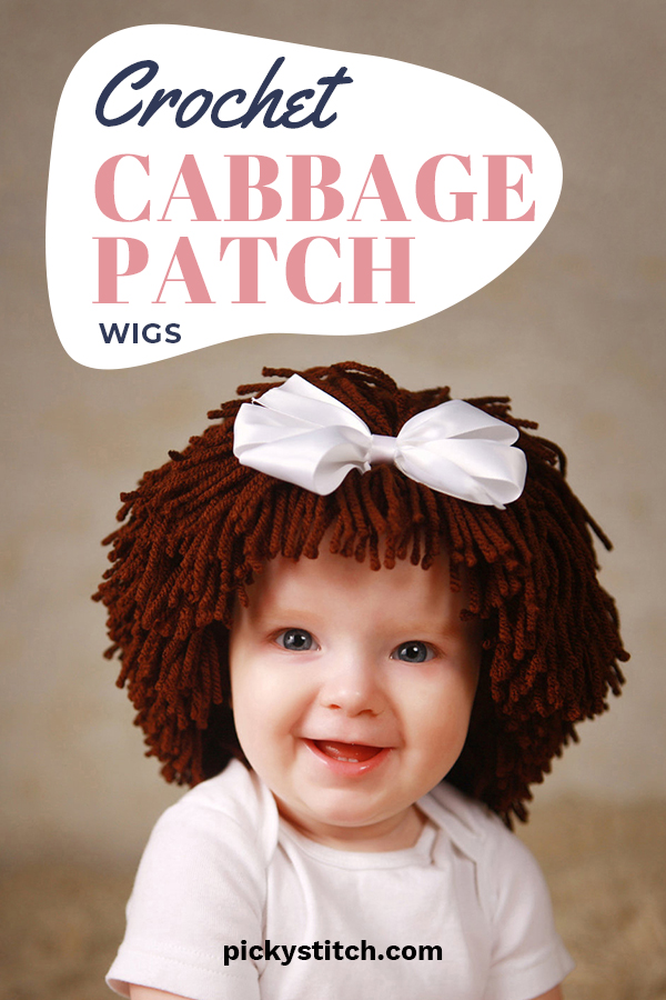 WARNING! Viewer Discretion Advised. The following post is intended for mature audiences ... like parents, grandparents, aunts and uncles because it contains graphic images of adorable and or irresistible crocheted cabbage patch wigs for babies. Read on for ideas, free patterns, and more! #cabbagepatchwigs #freecabbagepatchwigpatterns #crochetprojects