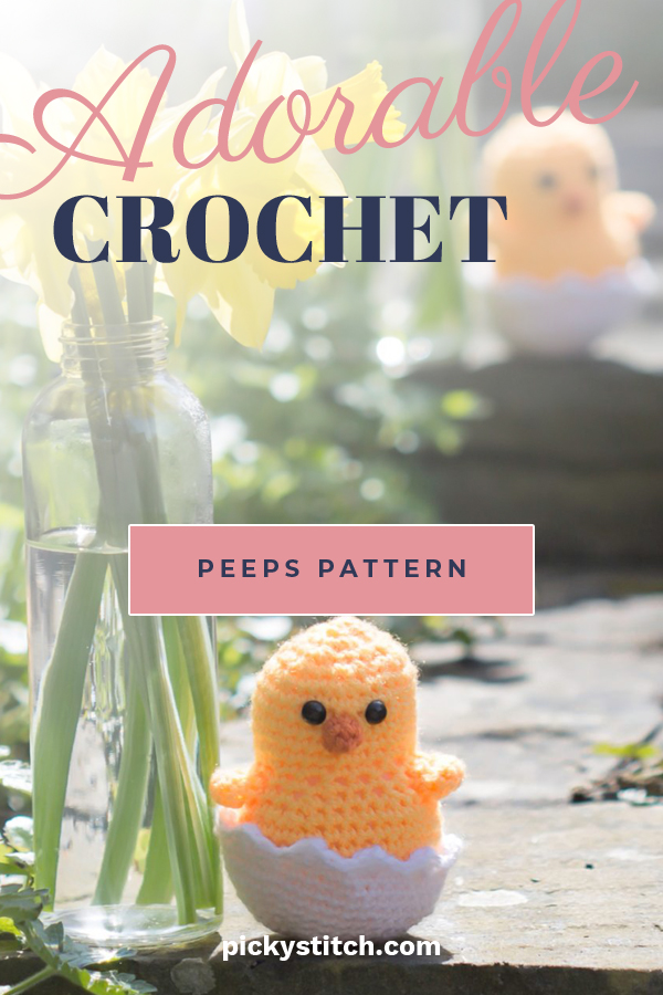 The holidays make crocheting even more fun than it normally is. And, for Easter we are sharing a free crochet pattern with you that will make your Easter one of the "hoppiest" ever! Read on to get a free Easter peep pattern. Think of the fun you can have putting these in baskets, giving them as gifts, or simply using them to decorate your home. Hope you have a 'hoppy' easter. #crochetpattern #freecrochetpattern #peepcrochetpattern #crochet